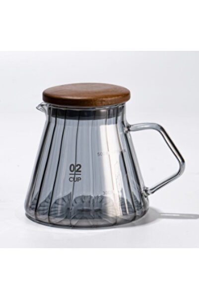 Coffee 35% discount V 60 Server - Dark Black Glass with Wooden Lid Size 01 - ...
