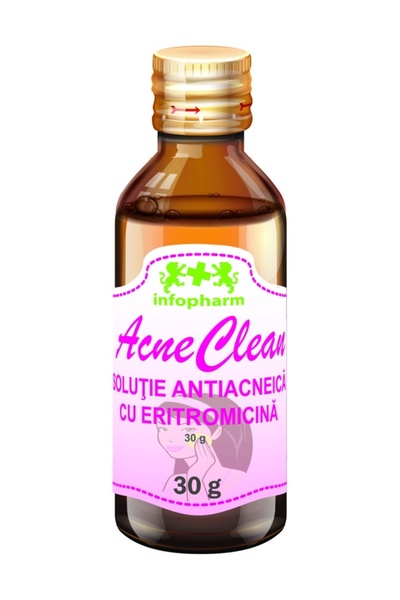 infopharm Solutie antiacnee eritromicina AcneClean 30g
