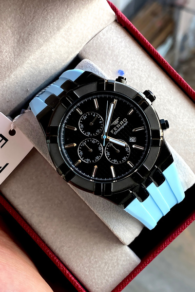 FERRO Men's wristwatch steel band 2 years warranty waterproof boxed