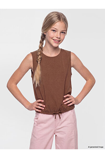 LC Waikiki Trendlucky Girl's Drawstring Detailed Blouse with a Difference in ...