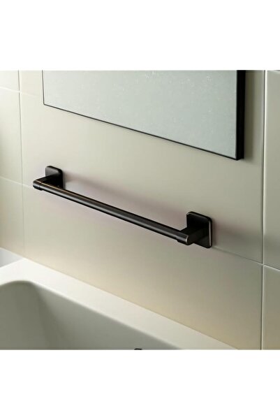 Generic 50 cm Black Wall-Mounted No-Drill Towel Rack – Single Bathroom Shelf ...