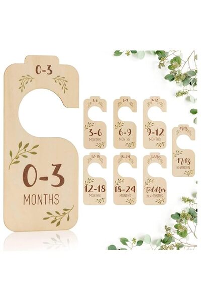 Generic Baby Closet Dividers for Clothes Organizer - Set of 8 Beautiful Woode...