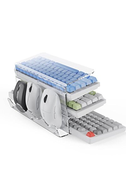 Generic Bukela Acrylic Keyboard Mouse Storage Rack 3-Tier Keyboard Display St...