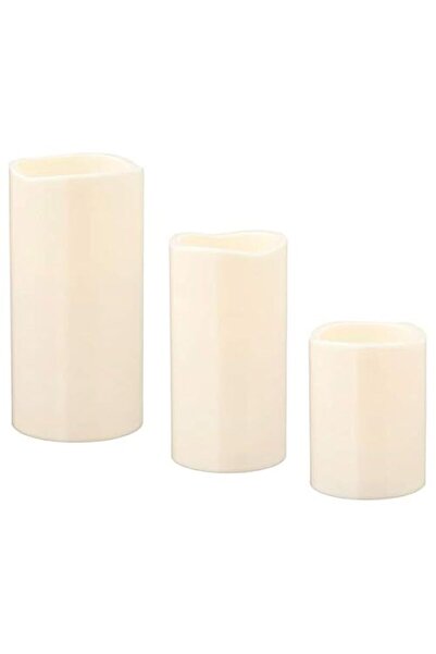 Generic jqm Godafton Led Block Candle In/Out, Set Of 3, Battery-Operated, Nat...