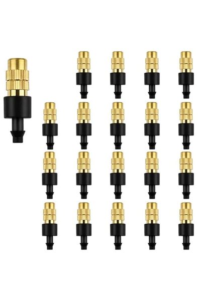 Generic 20 Pcs Brass Misting Nozzles, Adjustable Irrigation Spray Nozzles for...