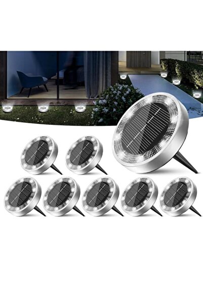 Generic Solar Ground Lights Outdoor, 8 Pack Flat Solar Powered Disc Lights, I...