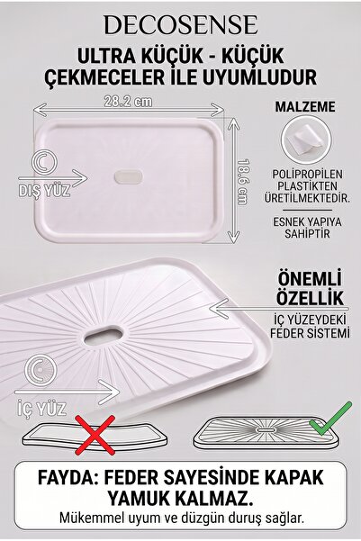 decosense Ultra Küçük - Küçük Boy ile Uyumlu Polipropilen Plastik Beyaz Sakla...
