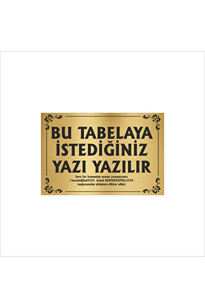 Bertek Dijital Gold Apartman - Site - Han Önü - Kişiye Özel Tabela 20x30