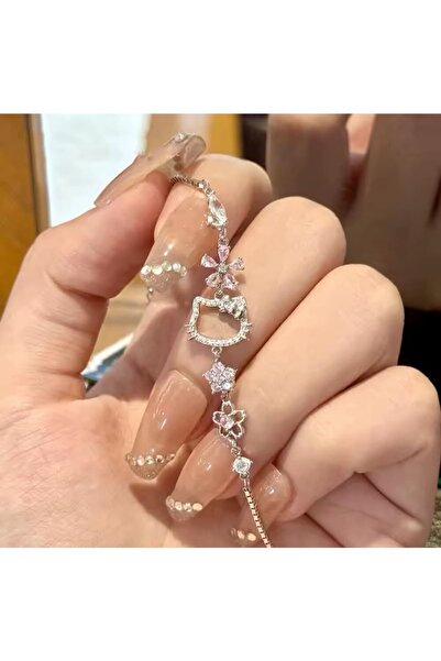 Heda Jewelry Hello Kitty Bileklik - Sanrio İlhamlı Gümüş Renk Bileklik