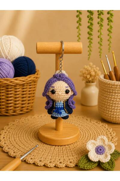 Morey Amigurumi Knitted Keychain - Handmade Bag Accessory and Gift Anime Char...
