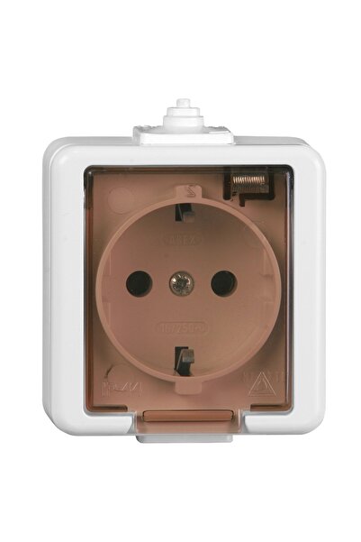 OEM Priza schuko simpla Smart NT-17, aparent, rama inclusa, cu capac, contact...