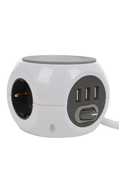 OEM Prelungitor Unitec 3 prize + 3 USB, 3680 W, 3 x 1.5 mmp, contact de prote...
