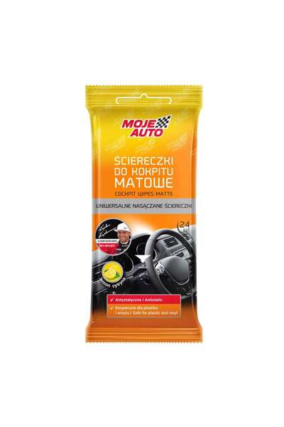 OEM Car wet wipes, Moje Auto, for plastic surfaces / dashboard, set of 24 pieces