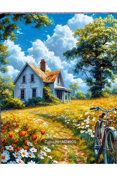 Krista Картина PM10027, Селски пейзаж, Рисуване по номера, с дървена рамка, 4...