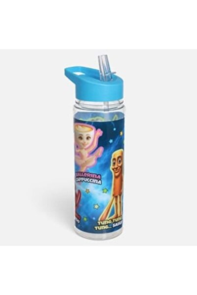 OEM Brainrot Blue Plastic Flip Top Water Bottle 650ml