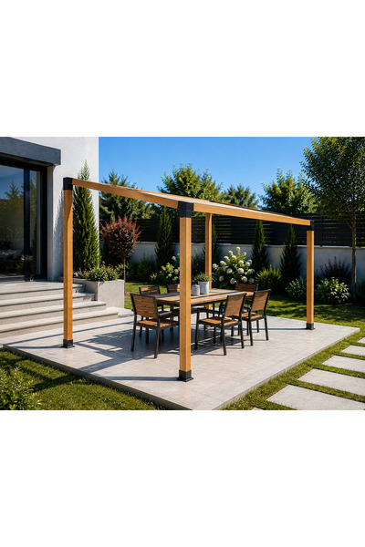 Orb Enerji Çardak Pergole Birleştirme Seti 10x10 cm Aparatlar 15 derece Çatı ...