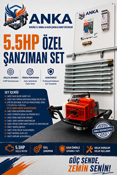 anka hilti karot 5.5 HP KISA REDÜKTÖRLÜ BENZİNLİ EL KAROT SONDAJ MAKİNESİ 10 ...