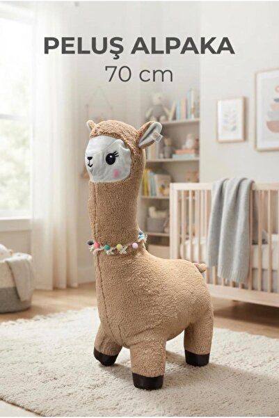 Tıfıl Toys Brown Plush Llama 70 Cm; Cute and Comfortable Sleeping Pillow and ...