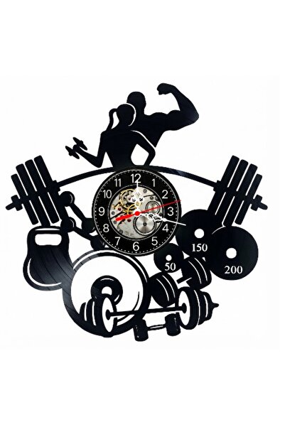 OEM Decorative Wall Clock made from Vinyl Record, Fitness Gym Couple Model, B...