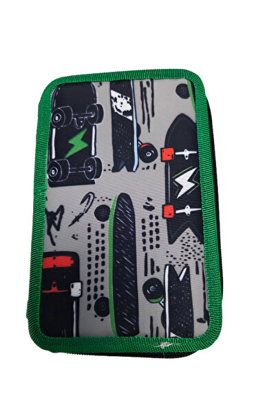 Generic Brand Equipped School Pencil Case for Boys, Grey with Printed and Gre...