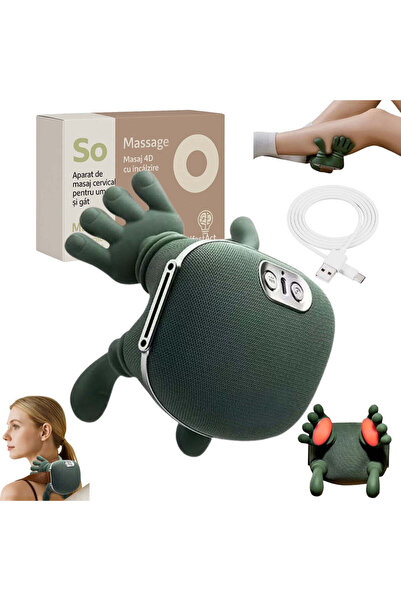 Generic Aparat Masaj Cervical 4D cu Încălzire și Acumulator, 3 Viteze