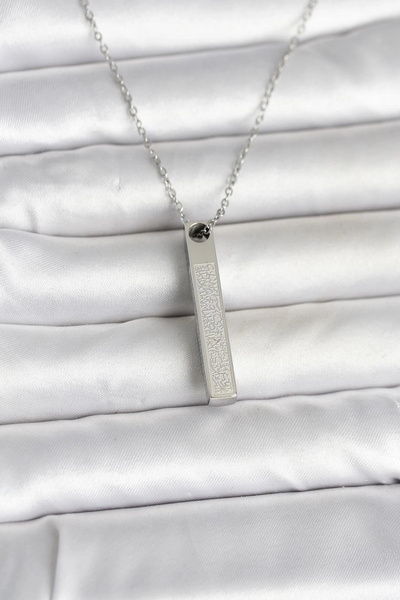online kapsulavm avm alışveriş 316L Steel Silver Color Ayetel Kursi Written B...