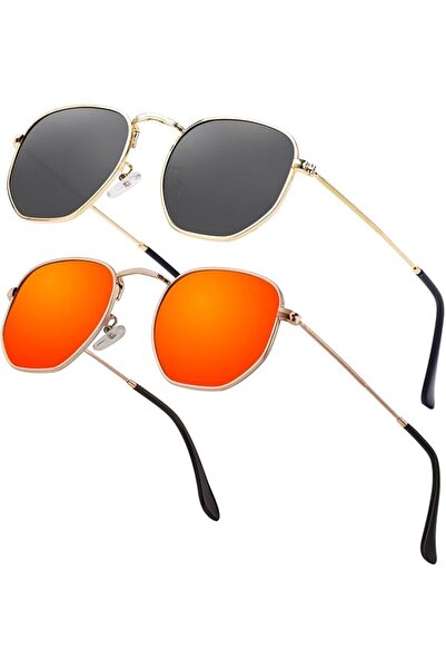 GENERAL Hipster Polarized Hexagon Sunglasses for Men and Women, Small Polygon...