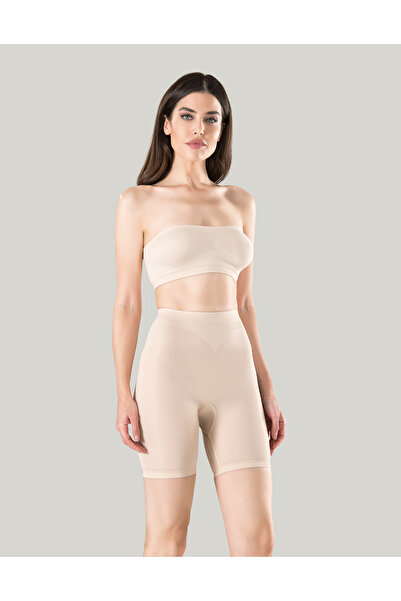 SONNORS 2-Pack Women's Skin Color Long Leg Corset Shorts Gathering Seamless N...
