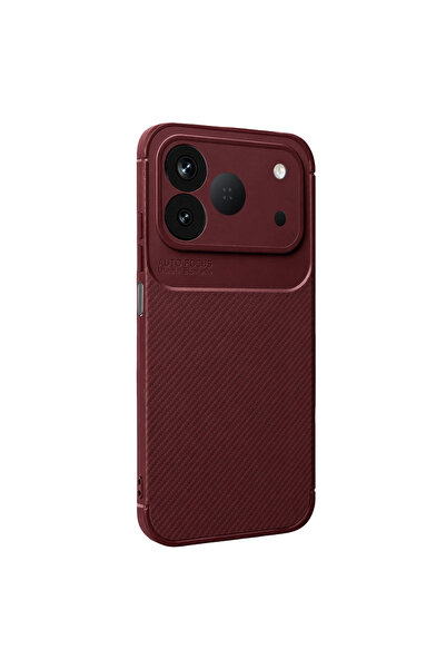 eco port Newface Tecno Spark 50 4g Auto Focus Karbon Kapak - Bordo