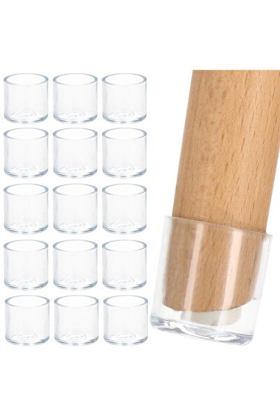 SERSIMO Set of 16 transparent furniture leg protectors, PVC, Ø18 mm