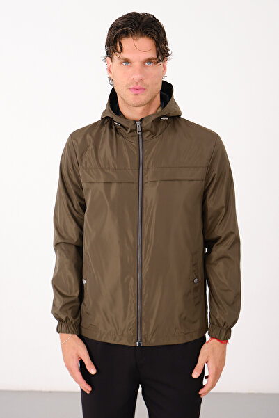 S&M CLOTHİNG New Season Men's Hooded Waterproof Seasonal Raincoat