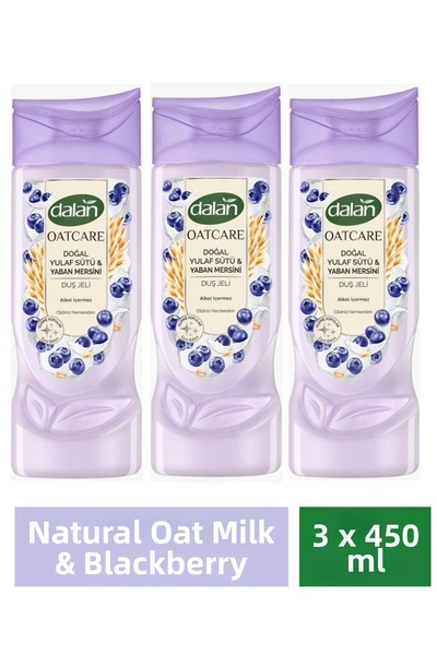 Dalan Shower Gel Oatcare Oat Milk and Blueberry 450 ml X 3 Pcs