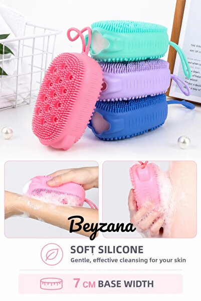BEYZANA 1 Piece Mixed Color Silicone Bath Loofah and Body Brush |   Shower Lo...