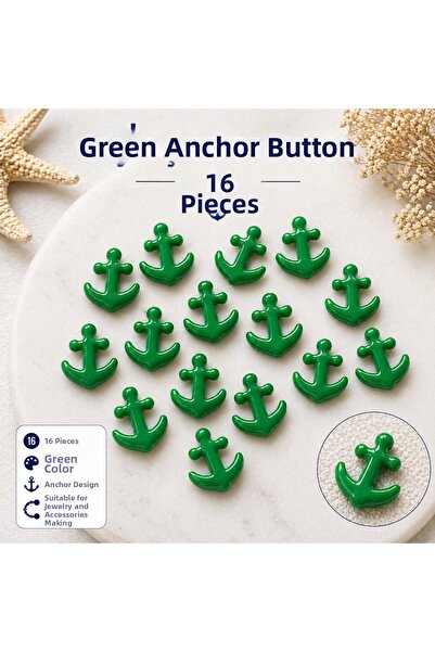 By MO Accessories 16pcs green anchor beads jewelry design material bracelet n...
