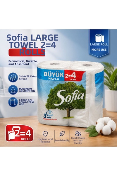 Sofia 4 Giant Towels 2=4 Rolls