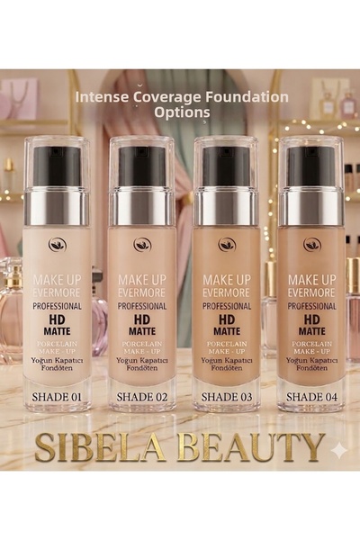 SİBELA BEAUTY GÜZEL GÖRMEK GÜZEL DÜŞÜNDÜRÜR Intense Coverage Foundation, Make...