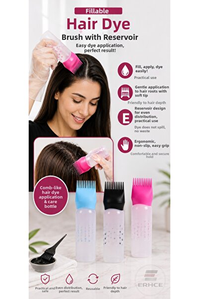 ERHCE Hair Coloring Comb with Container Refillable Hair Dye Brush