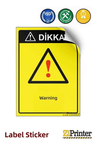 ZiPrinter Attention! Do Not Respond Without Machine Stop Isg Warning Sign Sti...
