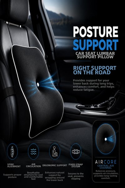 VISCORA Posture Support Aircore Ergonomic Lumbar Support Cushion