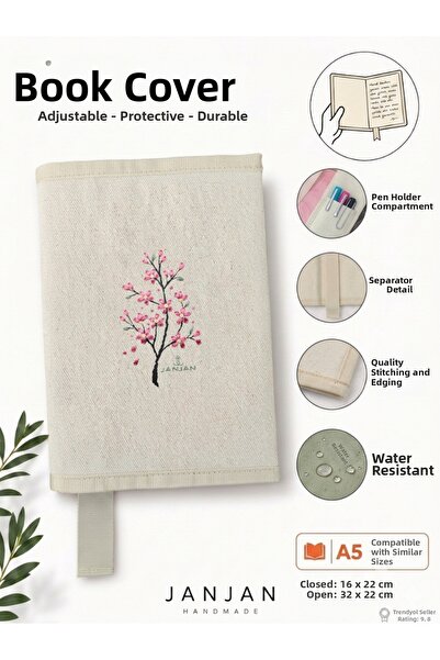 JANJAN Natural Fabric Book Cover,Washable Book Cover,Book Protector,32X22 cm ...