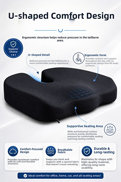 EpiRelax Visco Seat Cushion Ergonomic Office Vehicle Home Wheelchair Cushion
