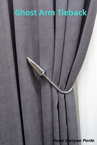 Hayal Dünyası Ghost System Special Design Metalized Curtain Arm Tieback Insta...