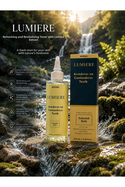 WANNA Lumiere 4-Piece Skin Care Set |   Purifying Tonic + Facial Cleansing Gel + 40+ Care Cream + Vitamin C Serum as a Gift