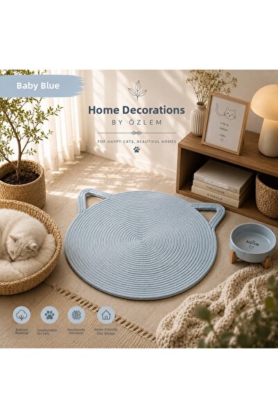 home decors by özlem Cat Dog Mat Feeding Mat Cat Accessory Handmade