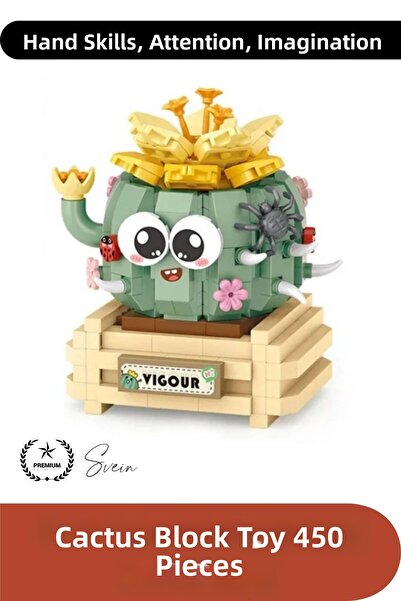 Svein # Block Puzzle Cactus Block Toy 450 Pieces Building Construction Set Ed...