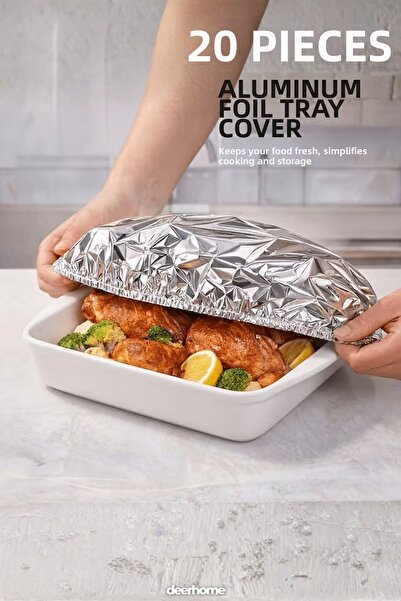 MCA Deerhome 20 Pieces of Foil Pot and Plate Covers, Suitable for Reuse and F...