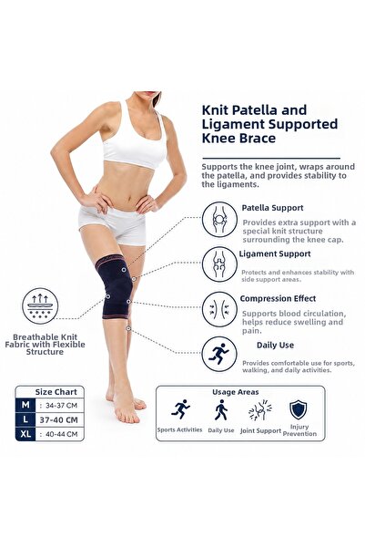 ORLeX Orthopedic Products Knitted Knee Brace with Patella and Ligament Support