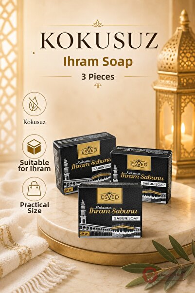 İlkbenaldim Ihrama Suitable 3 Pieces of Unscented Solid Soap 20Gr Solid Soap ...