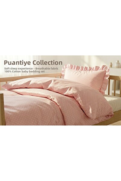 emira tasarım Polka Dot 100% Cotton Baby Duvet Cover Set - Oeko-Tex Certified...