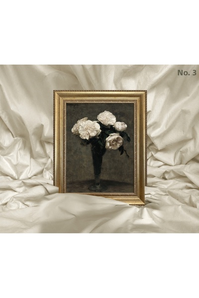 Vetro Design Henri Fantin-Latour - Pictură înrămată cu trandafiri într-o vază